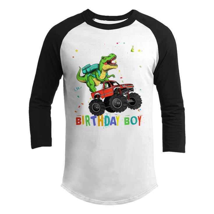 Kids Rawr Im4 4Th Birthday T Rex Dinosaur Party For Boys  Youth Raglan Shirt