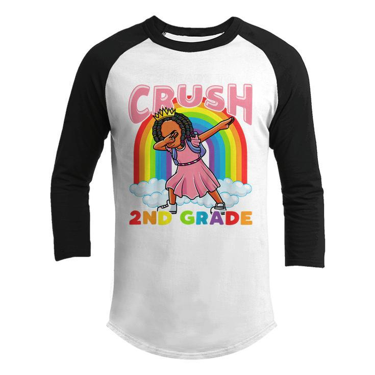 Kids Ready To Crush 2Nd Grade Black Girl Second Day Of School  Youth Raglan Shirt