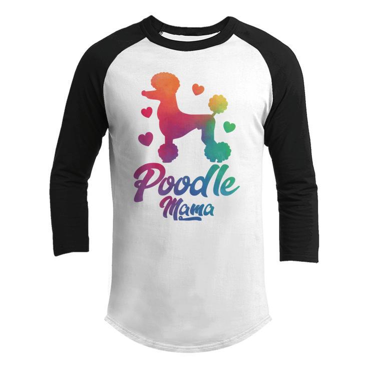 Poodle Mama Colorful Poodle Dog Mom Youth Raglan Shirt