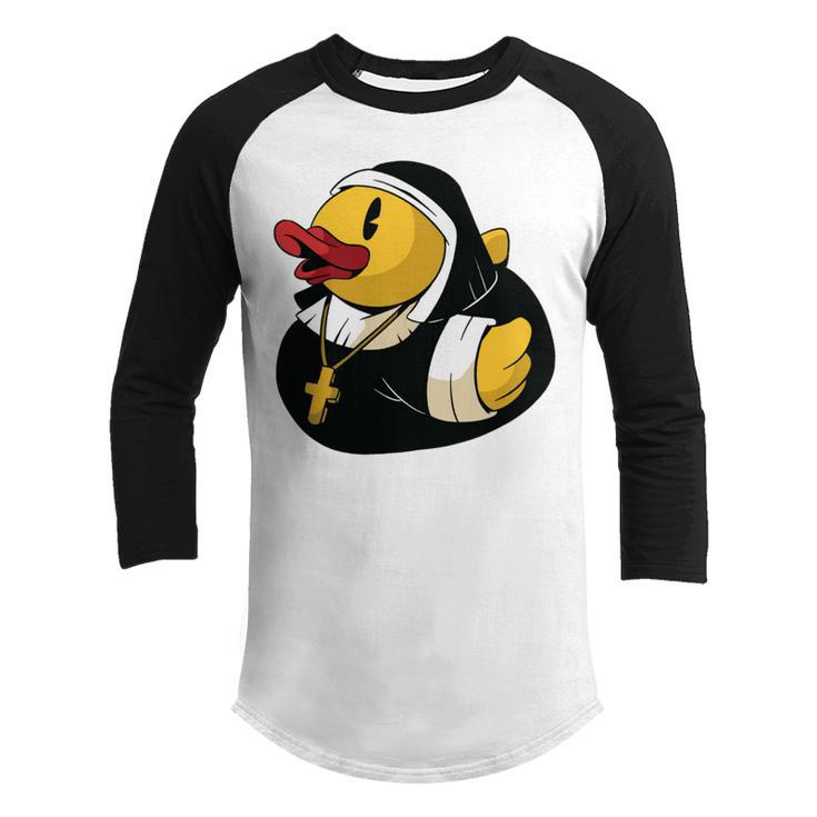 Rubber Duck Nun Youth Raglan Shirt