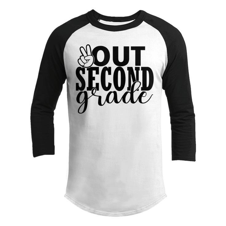 Second Grade Out School  2Nd Grade Peace Students Kids   Youth Raglan Shirt