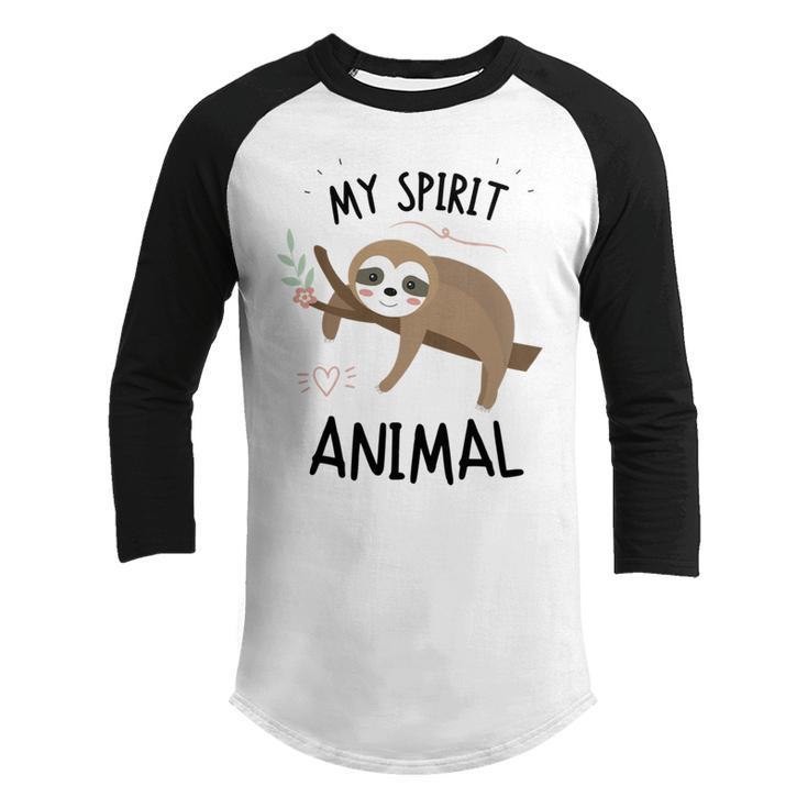 Sloth My Spirit Animal Nap Sloth Lazy 843 Shirt Youth Raglan Shirt