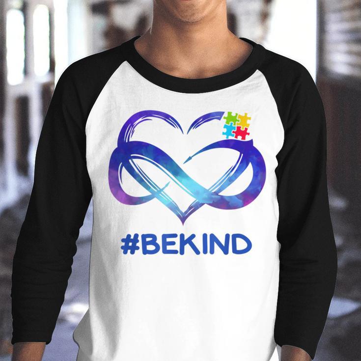 Be Kind Autism Awareness Heart Autism Awareness Month Youth Raglan Shirt