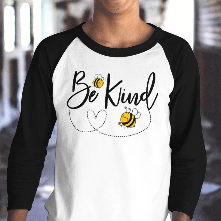Be Kind Bees Insect Lover Funny Kindness Friendly Kids Heart Youth Raglan Shirt