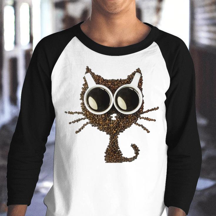 Good Days Start With Coffee And Cat Youth Raglan Shirt