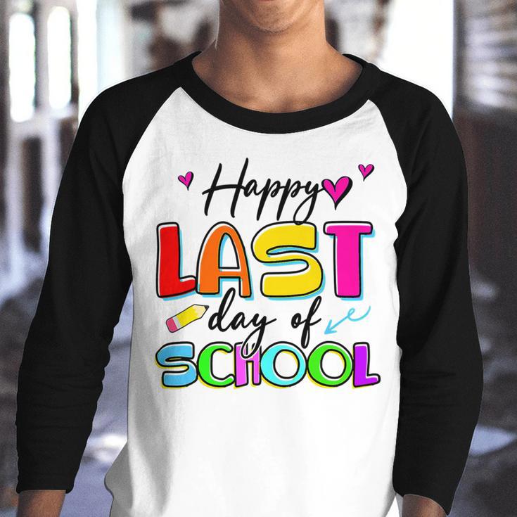 Happy Last Day Of School Graduation Students And Teacher Youth Raglan Shirt