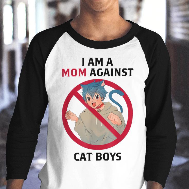 I Am A Mom Against Cat Boys V2 Youth Raglan Shirt