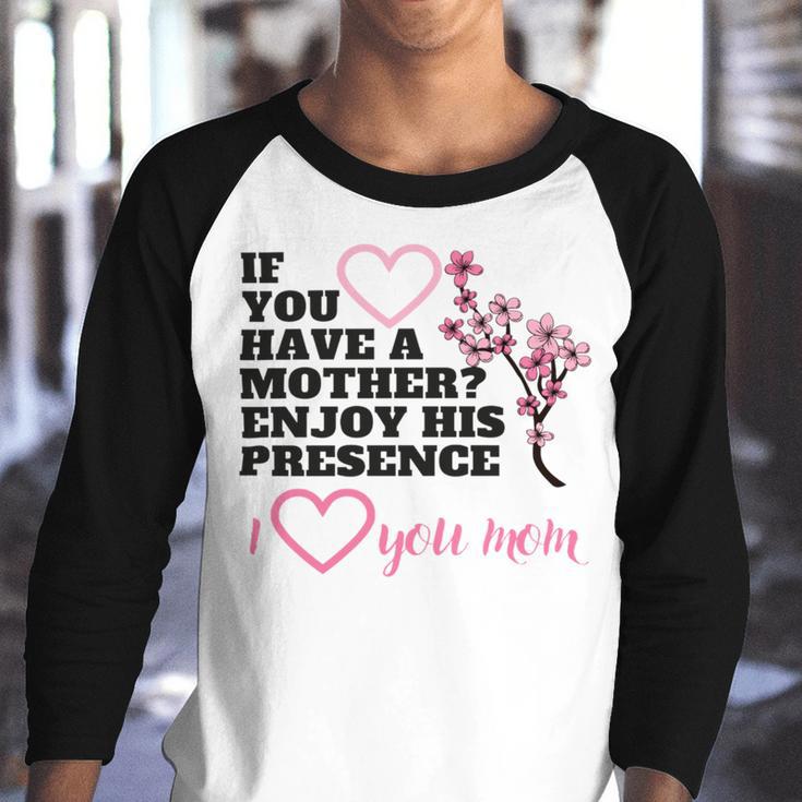 I Love You Mom Youth Raglan Shirt