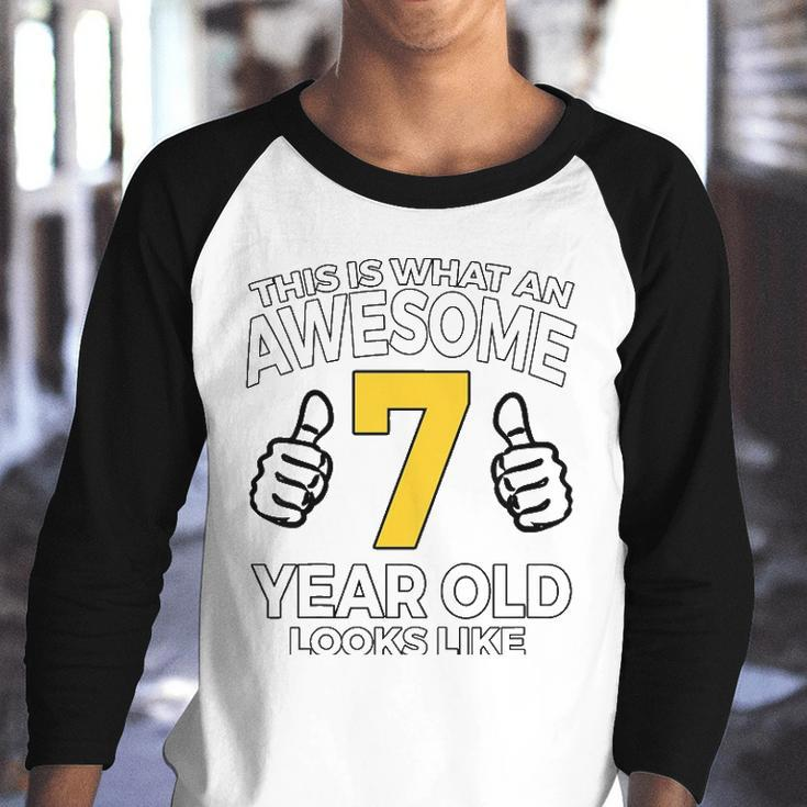 Kids 7Th Birthday Gift For Awesome 7 Years Old Boys Youth Raglan Shirt