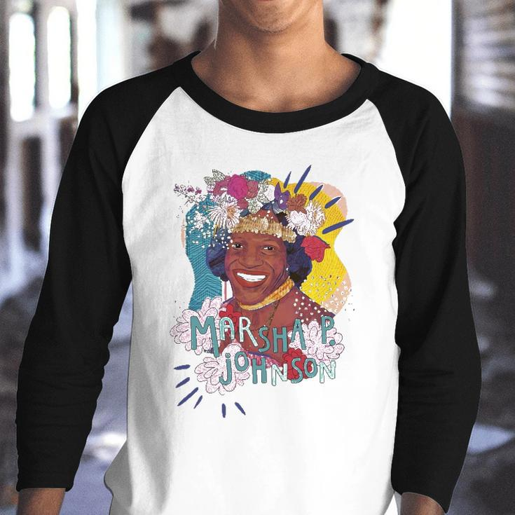Rebel Girls Marsha P Johnson Portrait Youth Raglan Shirt