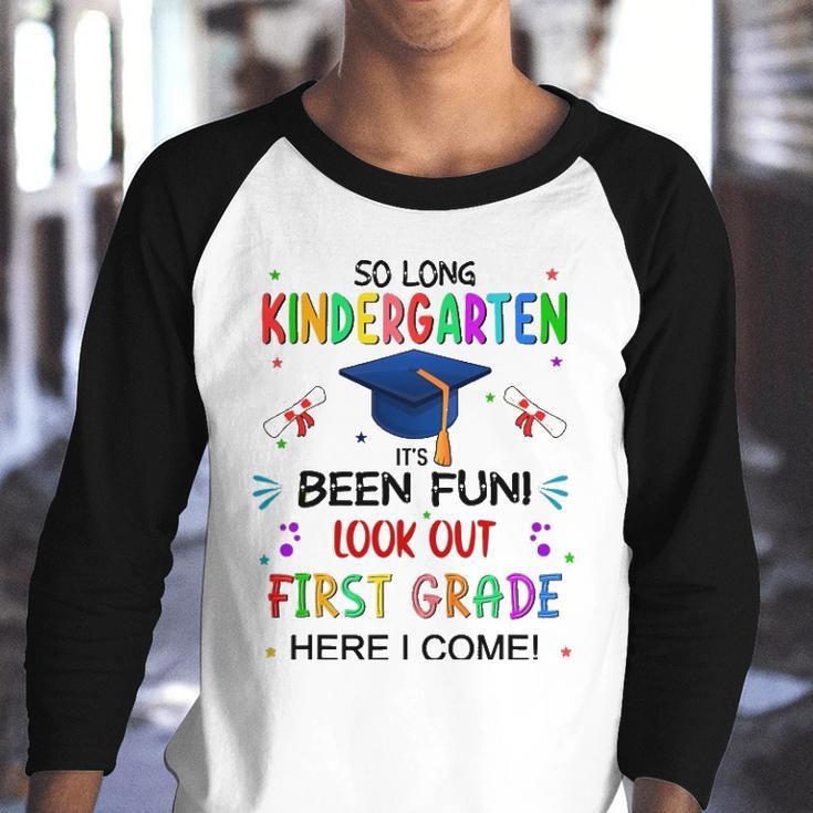 So Long Kindergarten 1St Here I Come Graduation Youth Raglan Shirt