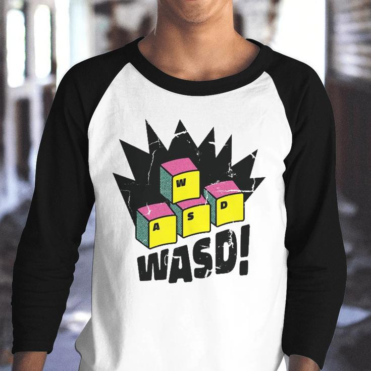 Wasd Pc Gamer Video Game Gaming Games For Gamers Youth Raglan Shirt