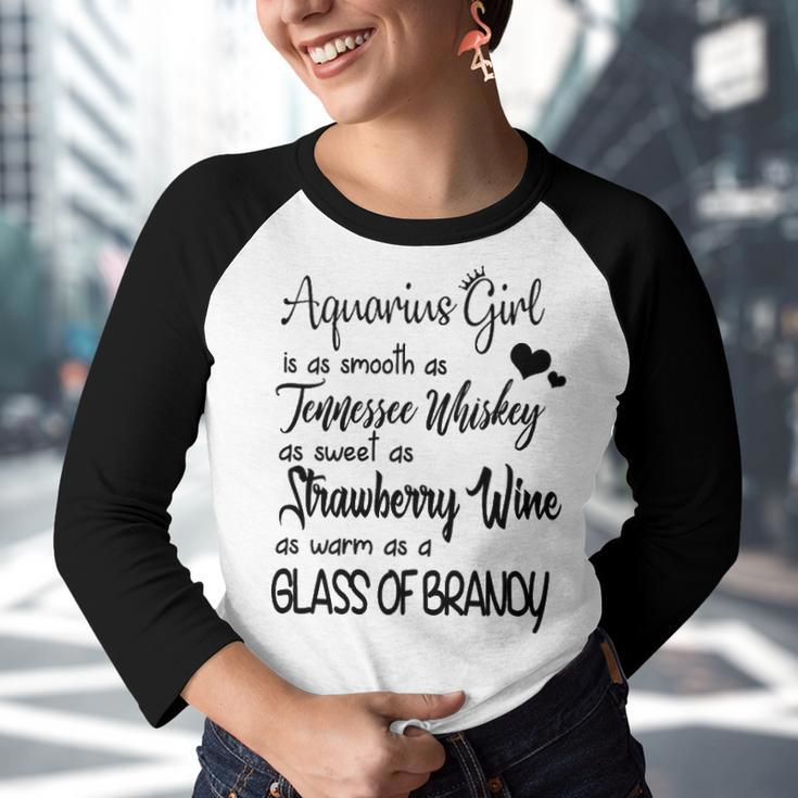 Aquarius Girl Is As Sweet As Strawberry Youth Raglan Shirt
