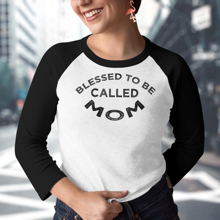 Blessed To Be Called Mom Sticker Youth Raglan Shirt