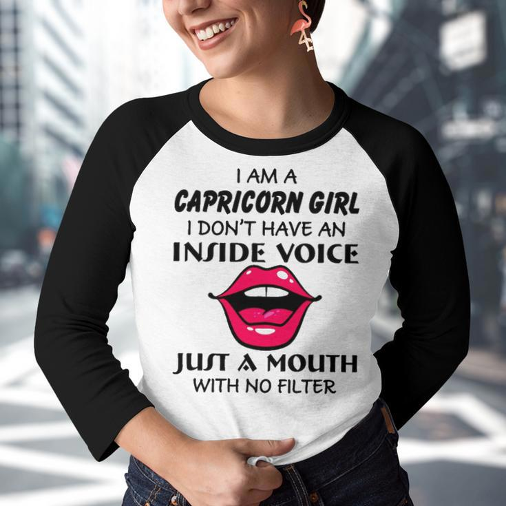 Capricorn Girl Birthday I Am A Capricorn Girl I Dont Have An Inside Voice Youth Raglan Shirt