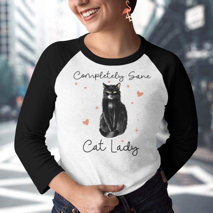 Completely Sane Cat Lady Cat Lover Youth Raglan Shirt