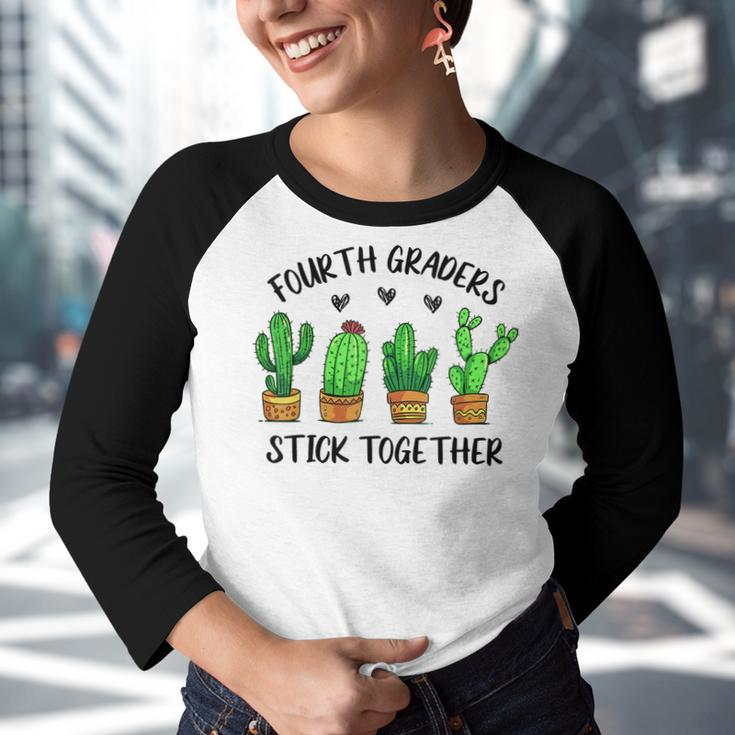 Fourth Graders Stick Together Cactus 4Th Grade Teacher Lover Youth Raglan Shirt