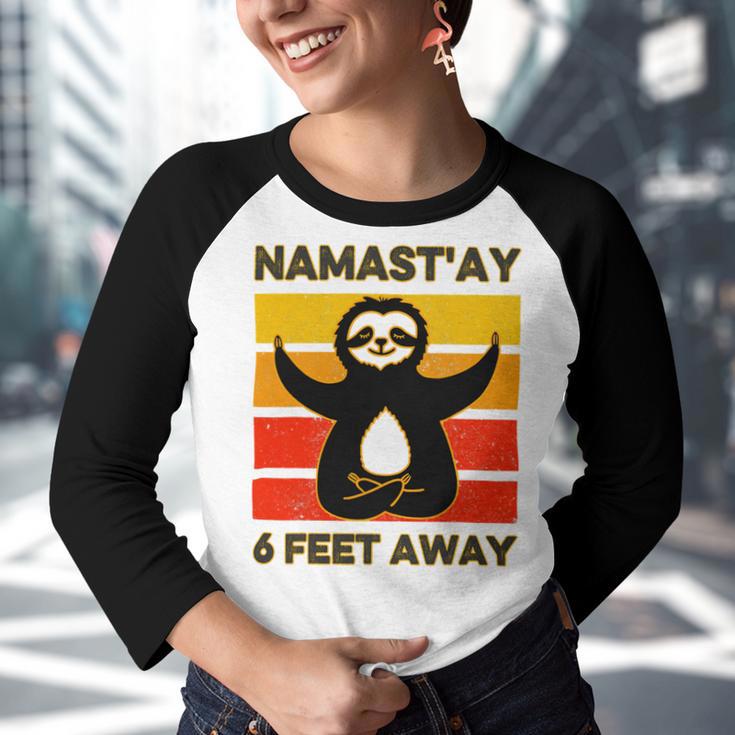 Funny Cute Sloth Yoga Namastay Social 863 Shirt Youth Raglan Shirt