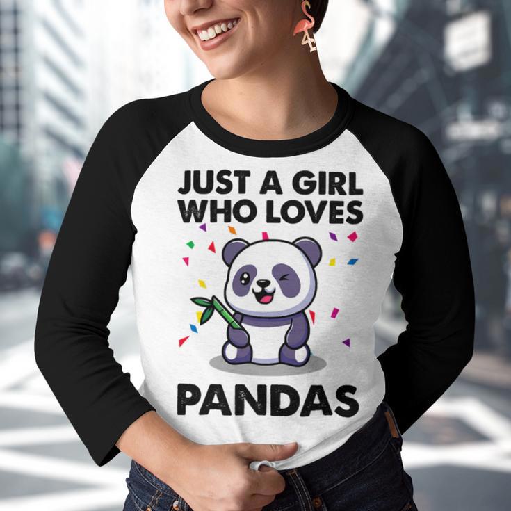 Funny Just A Girl Who Loves Pandas 651 Shirt Youth Raglan Shirt