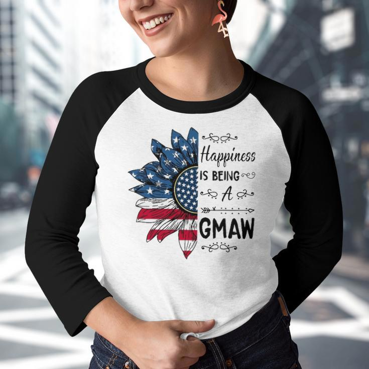 Happiness Is Being A Gmaw Sunflower 4Th Of July Youth Raglan Shirt