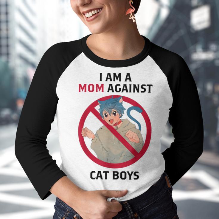 I Am A Mom Against Cat Boys V2 Youth Raglan Shirt