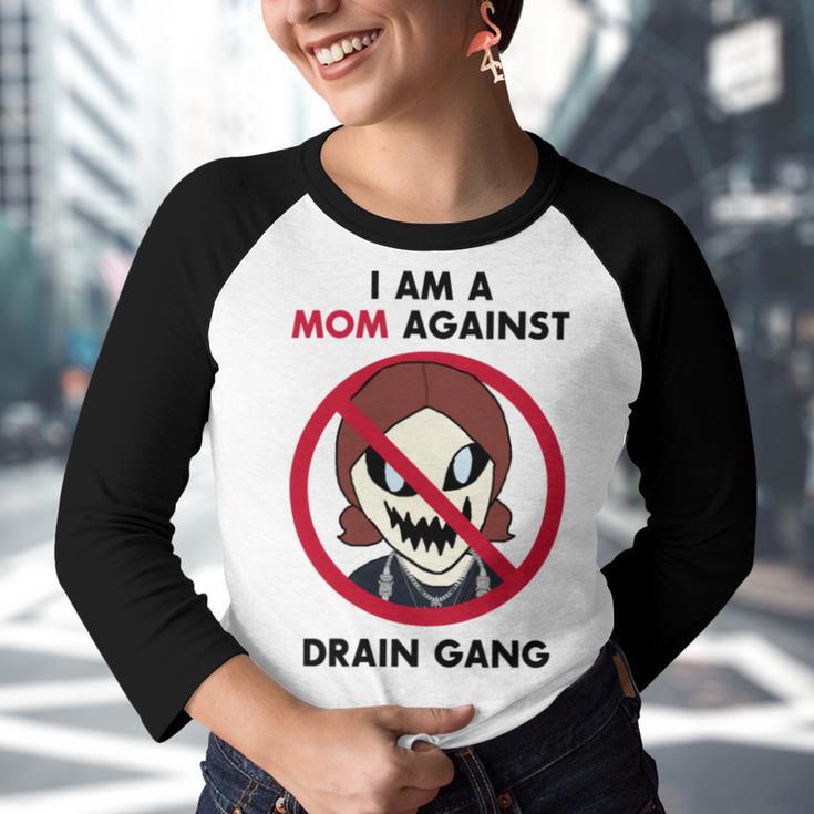 I Am A Mom Against Drain Gang V2 Youth Raglan Shirt