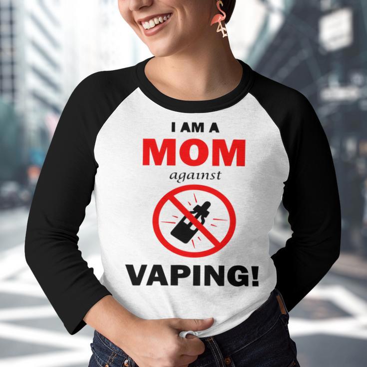 I Am A Mom Against Vaping V3 Youth Raglan Shirt