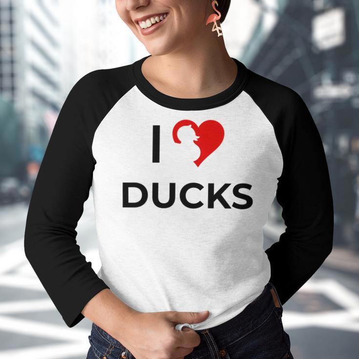 I Just Really Like Ducks Ok Youth Raglan Shirt