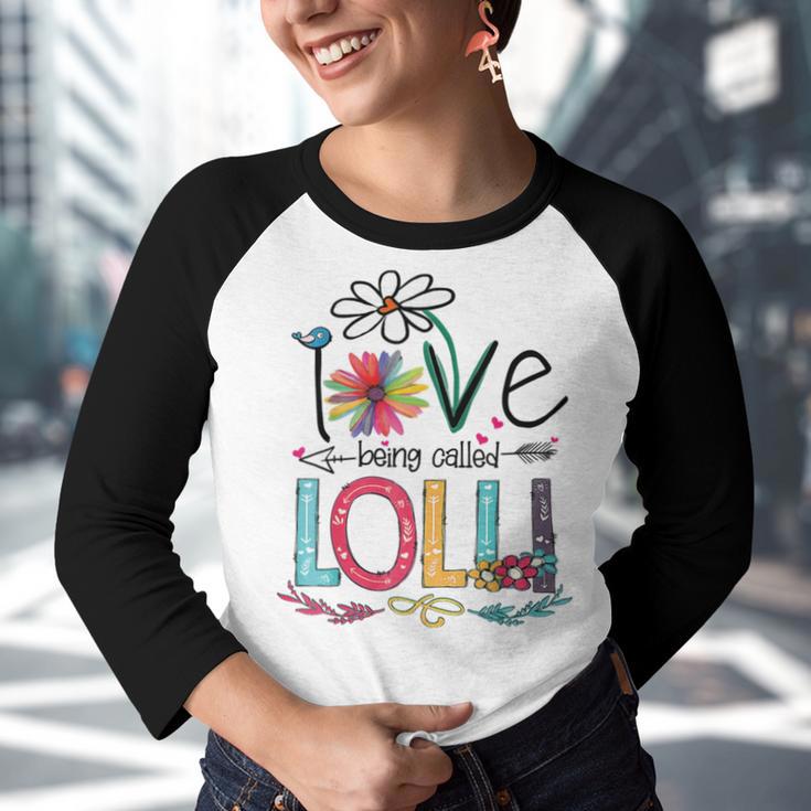 I Love Being Called Nana Sunflower Youth Raglan Shirt