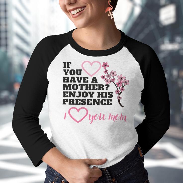 I Love You Mom Youth Raglan Shirt