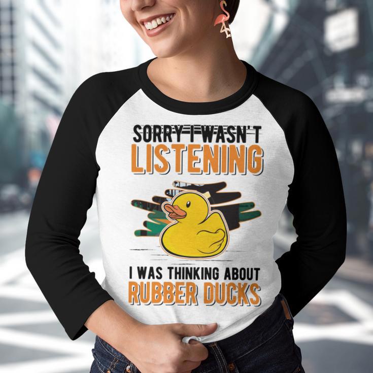 I Was Thinking About Rubber Ducks Youth Raglan Shirt