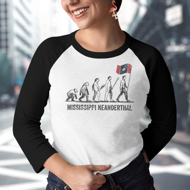 Mississippi Neanderthal Thinking Youth Raglan Shirt