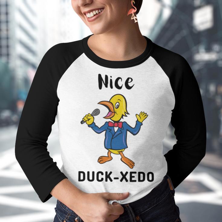 Nice Duckxedo Duck Puns Quack Puns Duck Jokes Puns Funny Duck Puns Duck Related Puns Youth Raglan Shirt