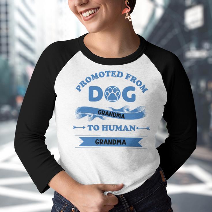 Promoted From Dog Grandma To Human Grandma Youth Raglan Shirt