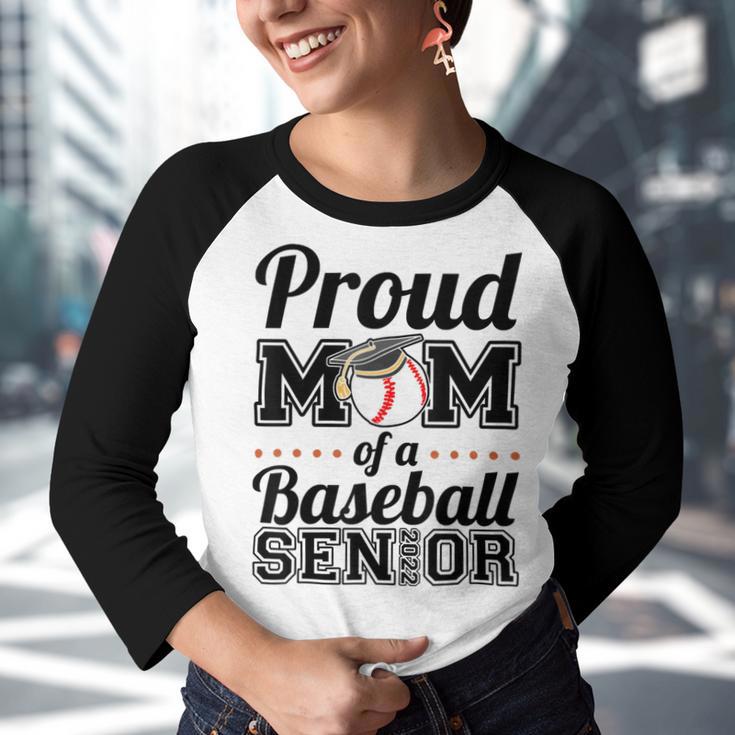 Proud Mom Of A Senior 2022 Baseball Mom Graduate Graduation Youth Raglan Shirt