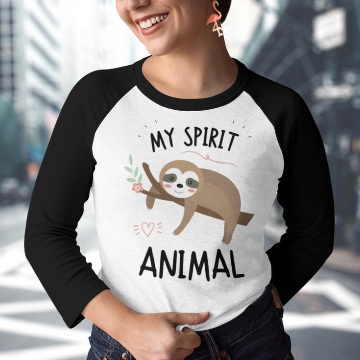 Sloth My Spirit Animal Nap Sloth Lazy 843 Shirt Youth Raglan Shirt