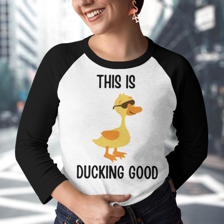This Is Ducking Good Duck Puns Quack Puns Duck Jokes Puns Funny Duck Puns Duck Related Puns Youth Raglan Shirt