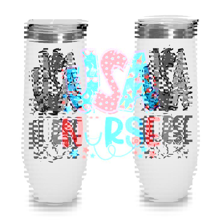 4Th Of July Usa Nursery American Nurse 2022 Patriotic Nurse  Wine Tumbler