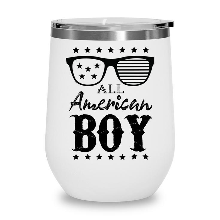 All American Boy 4Th Of July Boys Kids Sunglasses Family  Wine Tumbler