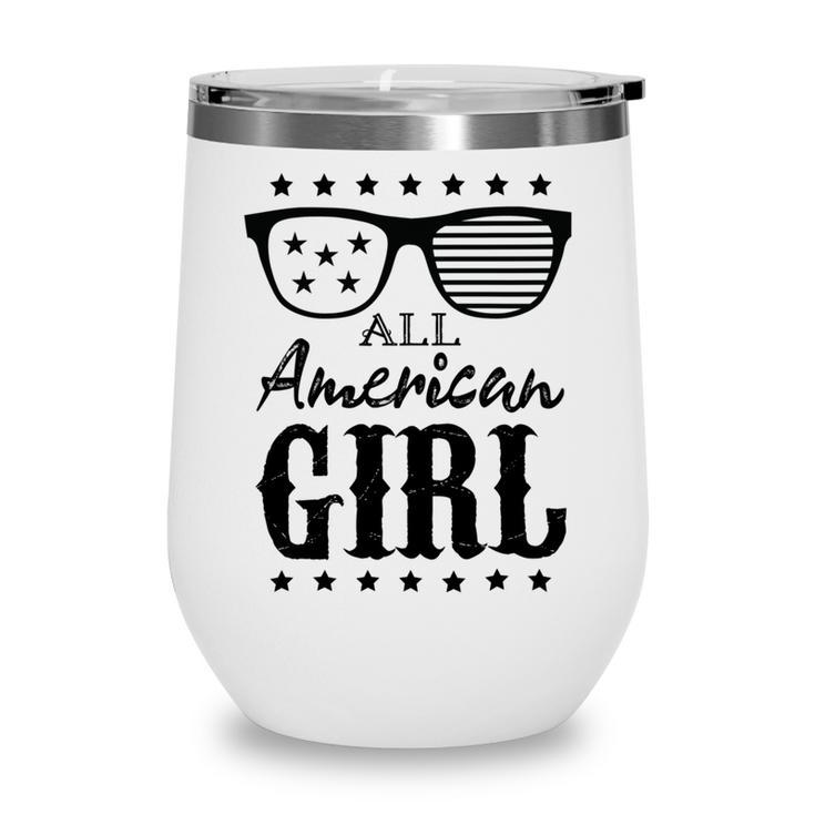 All American Girl 4Th Of July Family Matching Sunglasses  Wine Tumbler