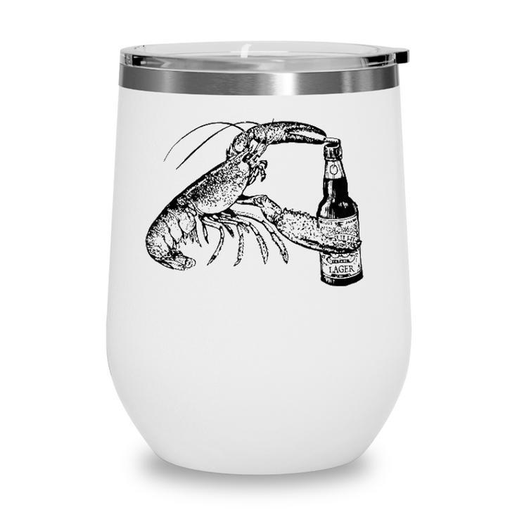 Beer Drinking Lobster Funny Craft Beer Gift  Wine Tumbler