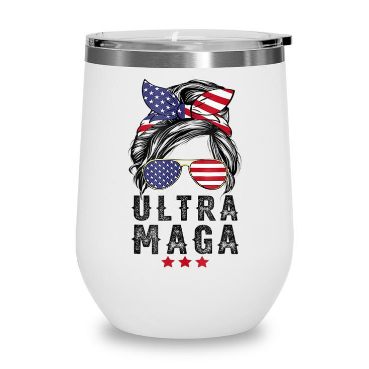 Pro Trump Ultra Mega Messy Bun  V2 Wine Tumbler