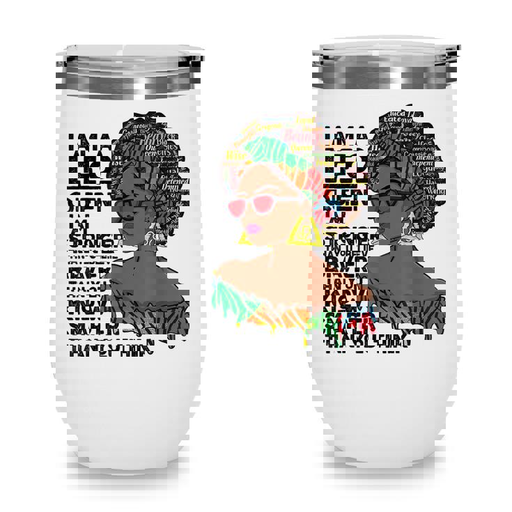 Proud Afro Leo Queen July August Birthday Leo Zodiac Sign Wine Tumbler