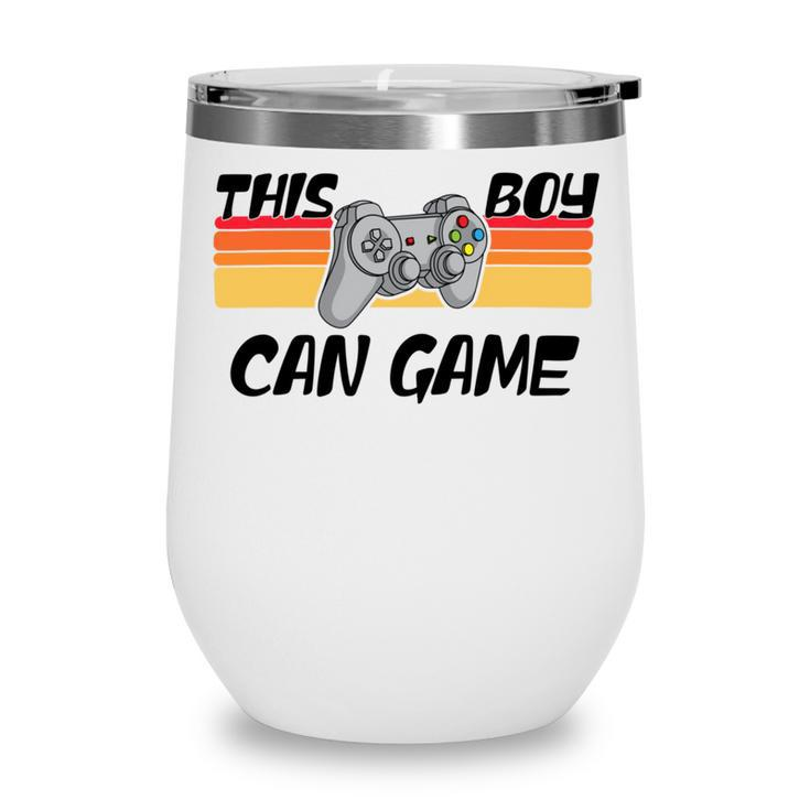 This Boy Can Game Funny Retro Gamer Gaming Controller Wine Tumbler