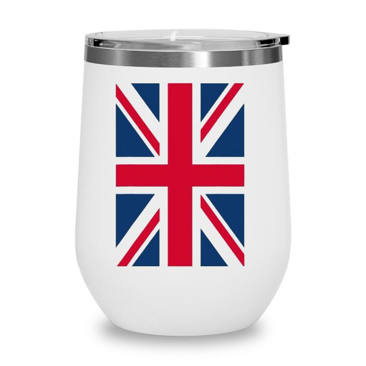 Uk Women Men Cool Vertical British Union Jack Flag Wine Tumbler