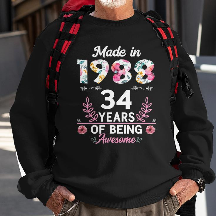 34 Years Old Gifts 34Th Birthday Born In 1988 Women Girls Sweatshirt Gifts for Old Men