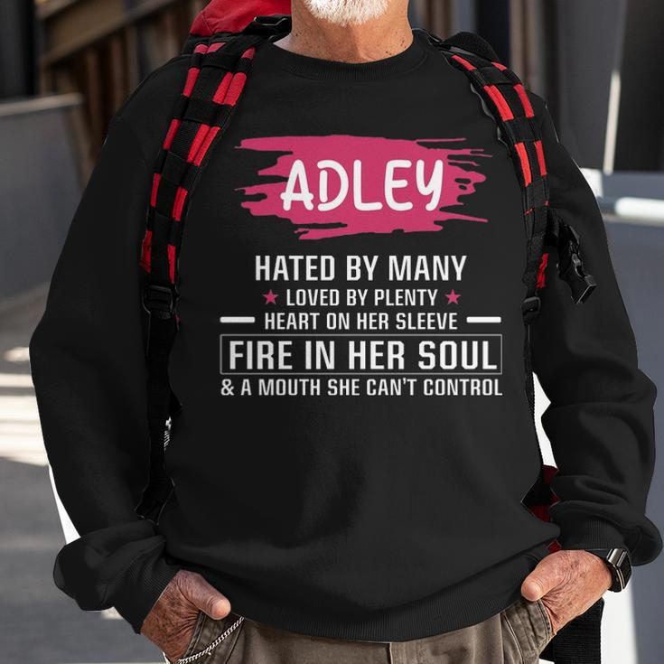 Adley Name Gift Adley Hated By Many Loved By Plenty Heart On Her Sleeve Sweatshirt Gifts for Old Men