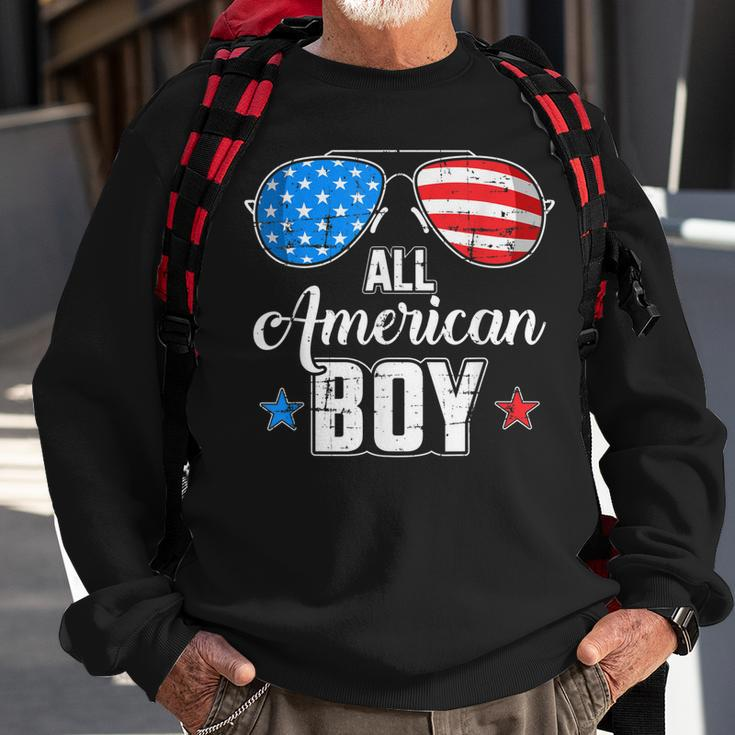 All American Boy Us Flag Sunglasses For Matching 4Th Of July Sweatshirt Gifts for Old Men