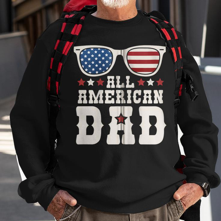 All American Dad Usa Flag Fathers 4Th Of July Day Funny Gift Zip Sweatshirt Gifts for Old Men