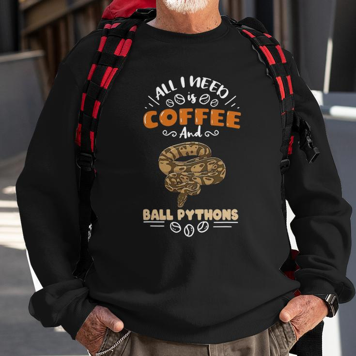 All I Need Is Coffee And Ball Pythons Sweatshirt Gifts for Old Men